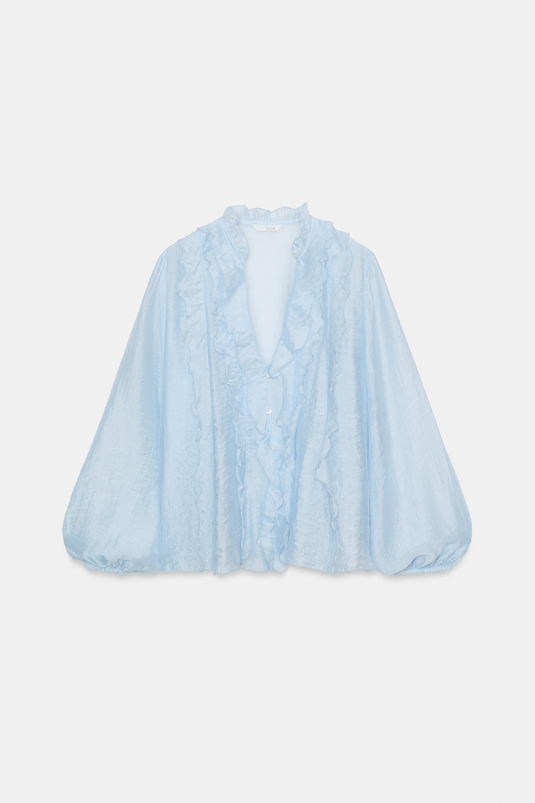 BLOUSE À VOLANTS ET POIS